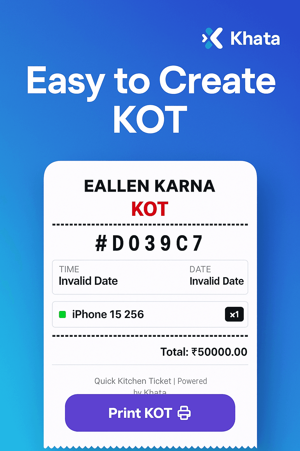 Shop owner using Khata on a tablet